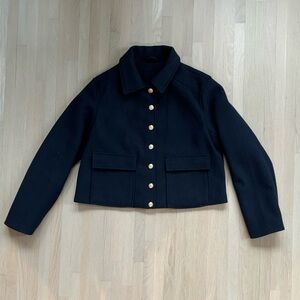 Navy blue button detailed jacket/ coat
